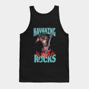 Fun Kayaking Rocks doxie dog on a dachshund rocks tee Tank Top